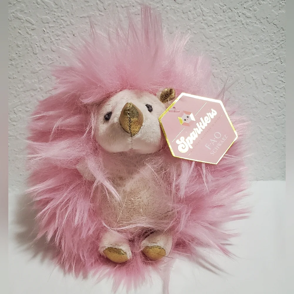 NWT F.A.O Schwarz Sparklers Pink Hedgehog - Picture 1 of 7